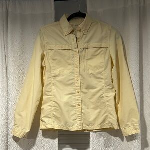 L.L. Bean Women's Soft Yellow Tropic Wear Button Down